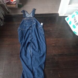 Berne Overalls Mens 50X28 Blue Denim Relaxed Fit Bib Unlined Workwear Carpenter